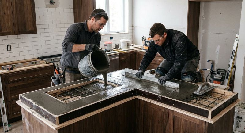 Concrete Countertop Pouring in Santa Rosa, CA