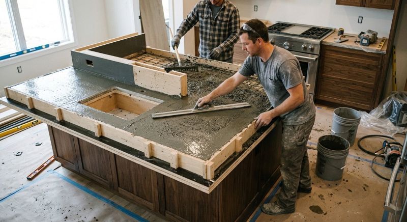 Cement Countertop Pouring in Napa, CA
