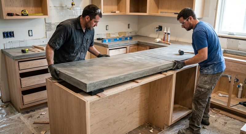 Concrete Counter Installation in Napa, CA