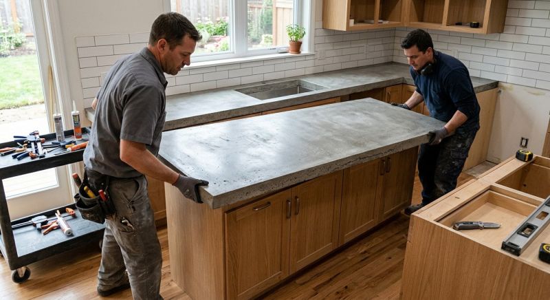Concrete Counter Installation in Sonoma County, CA