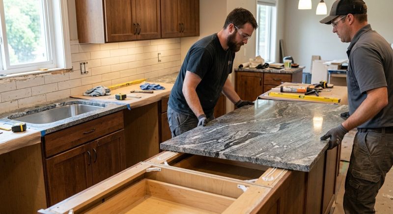 Granite Slab Installation in Marin County, CA