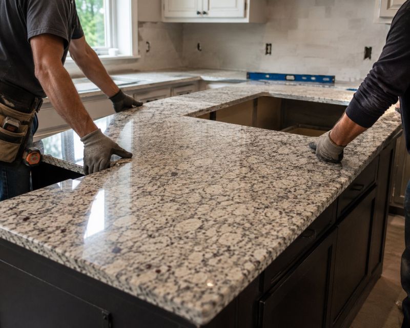Granite Slab Installation in Sonoma County, CA